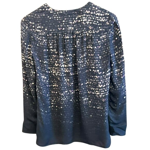 Tory Burch Womens Printed Polka Dot Silk Button-Front Blouse Size 2 - Picture 4 of 5